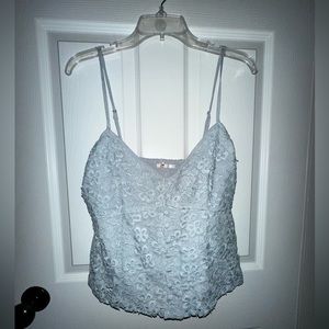 Baby Blue Lace Francesca’s Tank Top with Adjustable Straps